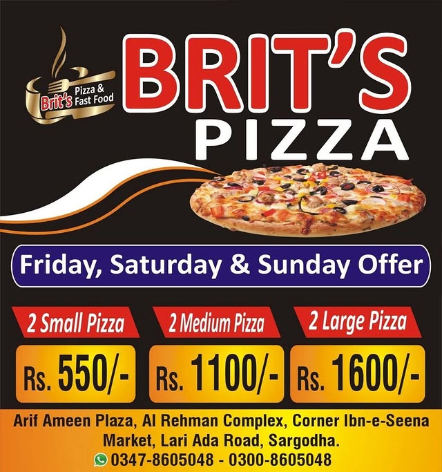 Weekend Offer at Brit\'s Pizza & Fast Food in Sargodha
