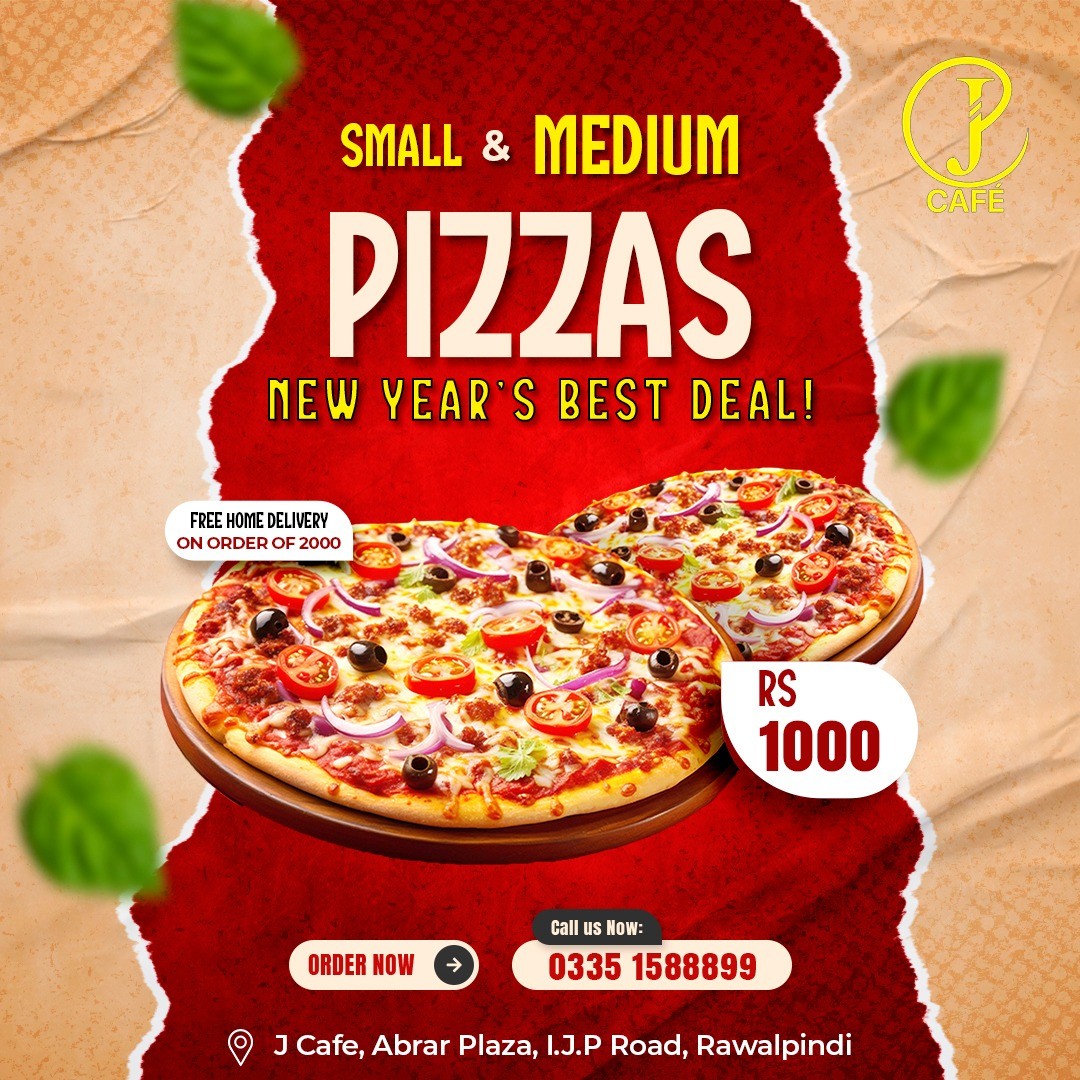 New Year’s Best Pizza Deal in Rawalpindi – Small & Medium Pizzas at Rs. 1000