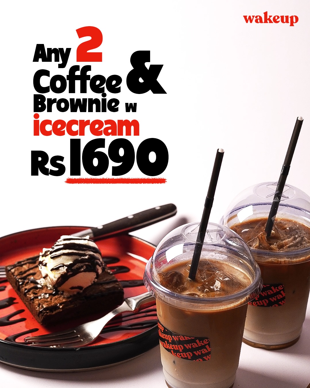 Any 2 Coffee & Brownie Deal – Start the Year Sweet at Cafe WakeUp, Islamabad