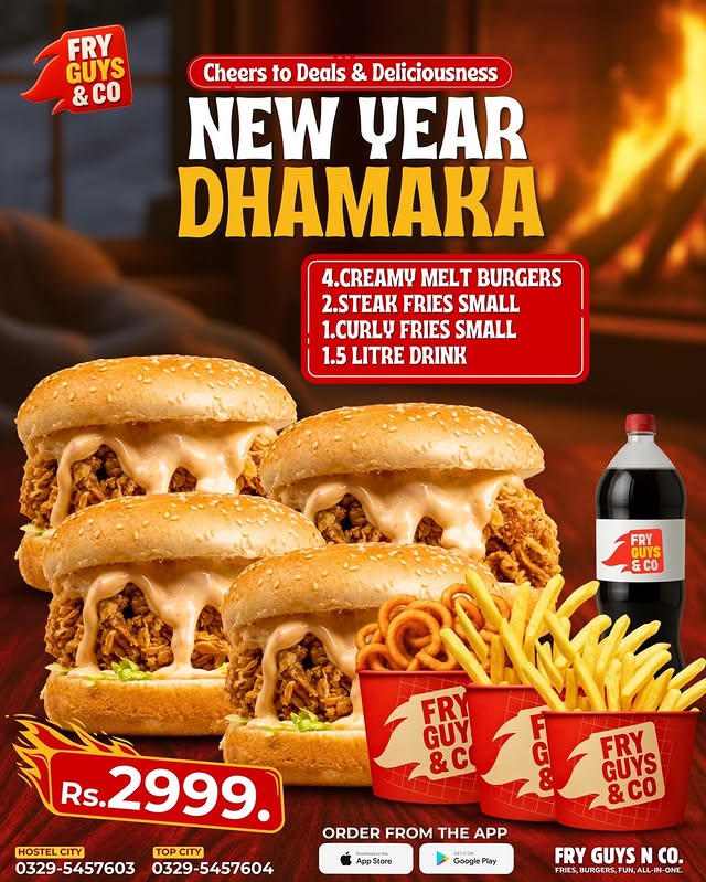 New Year Dhamaka Deal at Fry Guys n Co – Islamabad Special Offers