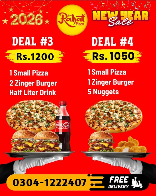 New Year 2026 Special Deals – Pizza, Zinger & Nuggets Combos Starting from Rs. 1,050