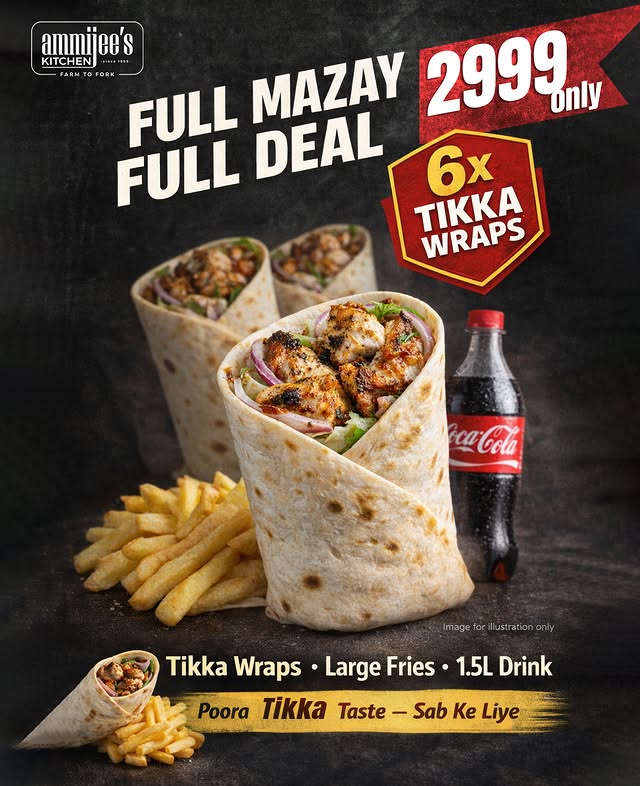 Full Mazay Full Deal – 6 Tikka Wraps for Just Rs. 2,999