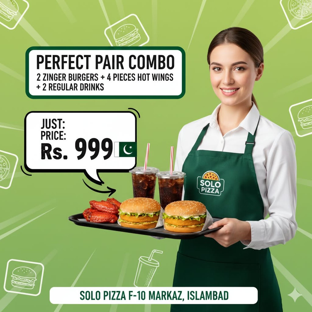 Perfect Pair Combo – 2 Zinger Burgers + Wings Combo for Rs. 999 in Islamabad