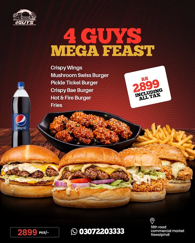 4 GUYS MEGA FEAST – Ultimate Sharing Deal in Rawalpind