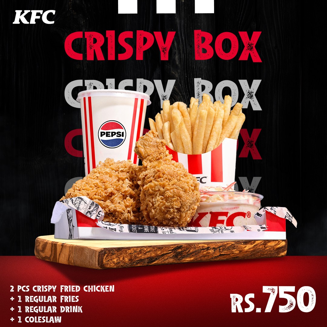 KFC Crispy Box Deal – Fried Chicken, Fries & Drink for Rs. 750