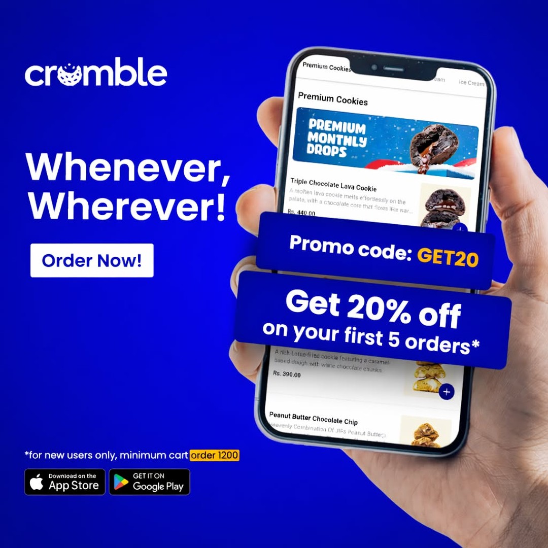 Crumble App New User Offer – 20% OFF on First 5 Orders