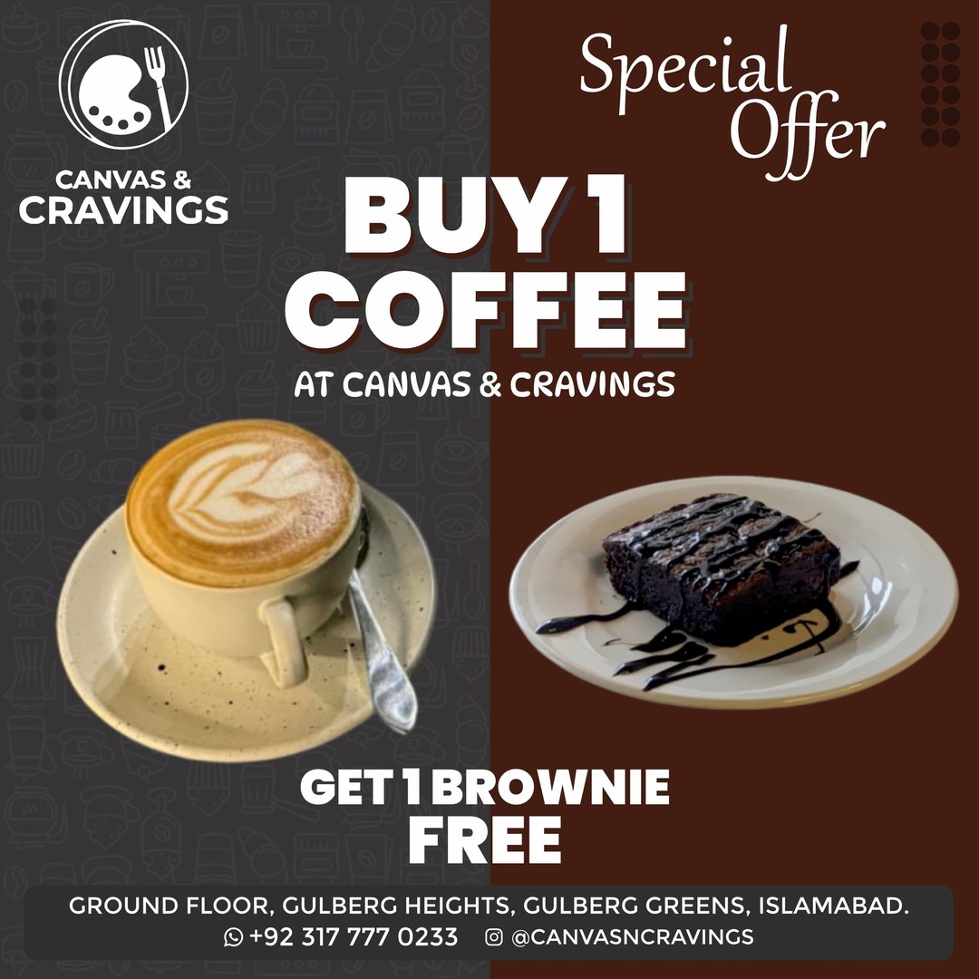 Buy Any Coffee & Get a FREE Brownie at Gulberg Greens ☕🍫