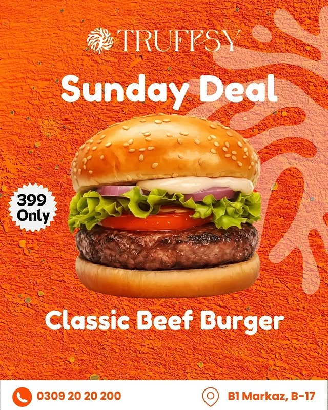 Classic Beef Burger Sunday Special – Only Rs. 399 🍔✨