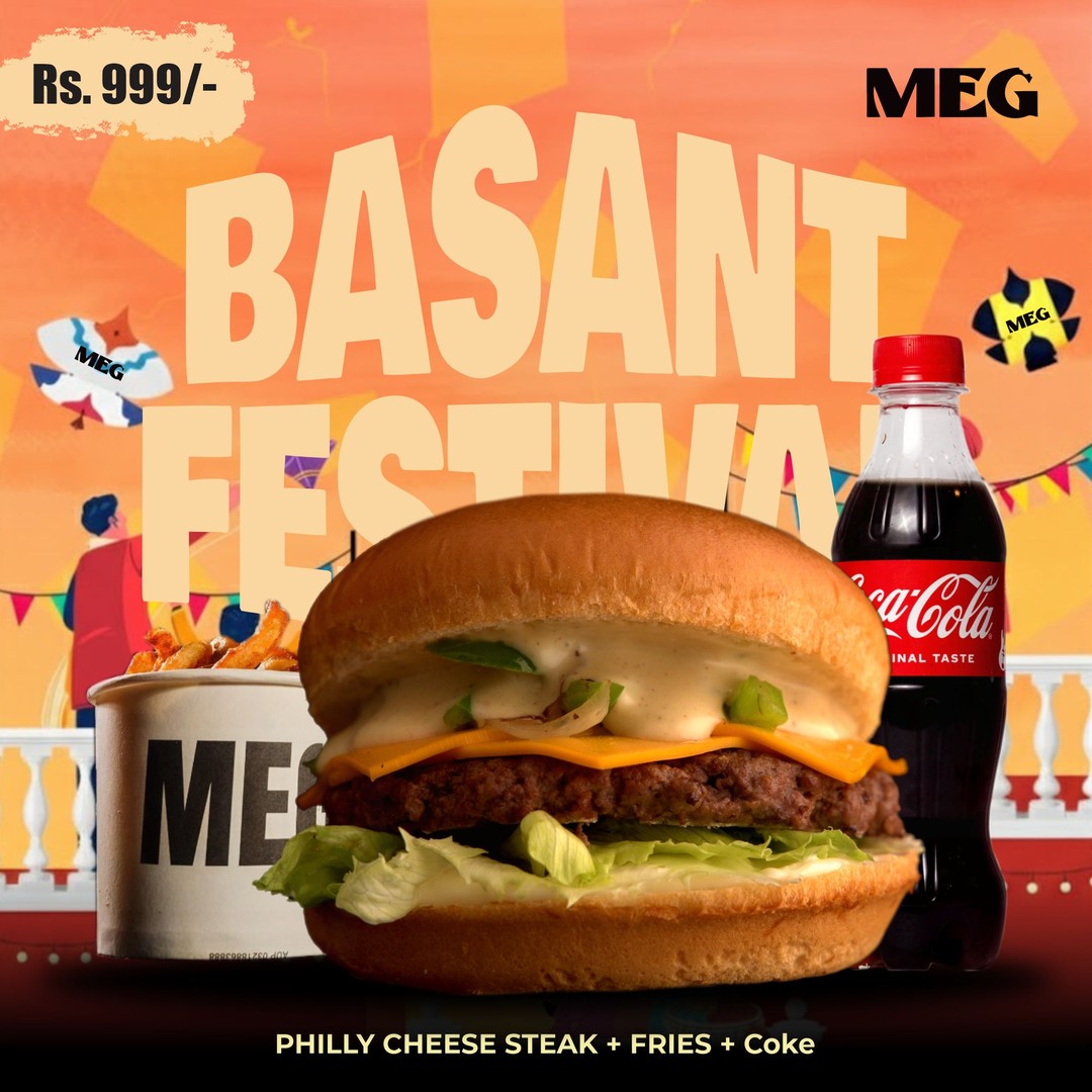 Basant Special at MEG Pakistan – Celebrate with Philly Burgers 🪁🍔
