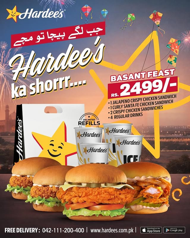 Basant Feast at Hardee’s Pakistan – A Crunchy Celebration for the Whole Squad 🪁🍔